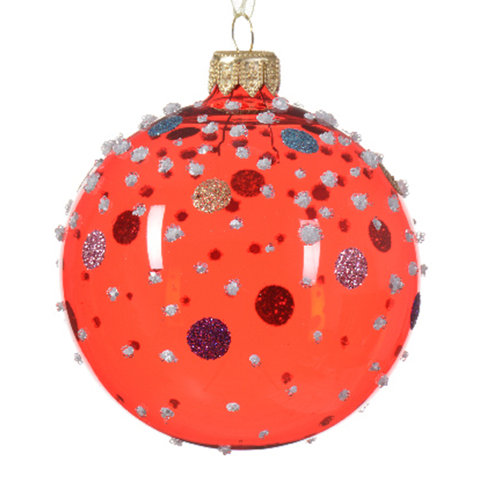 Decoris kerstbal - Met glitters - 8cm