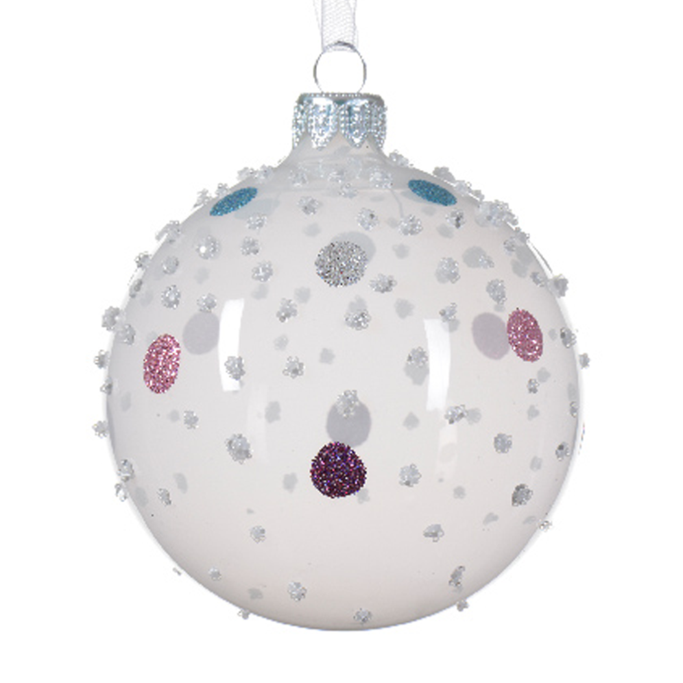 Decoris kerstbal - Met glitters - 8cm