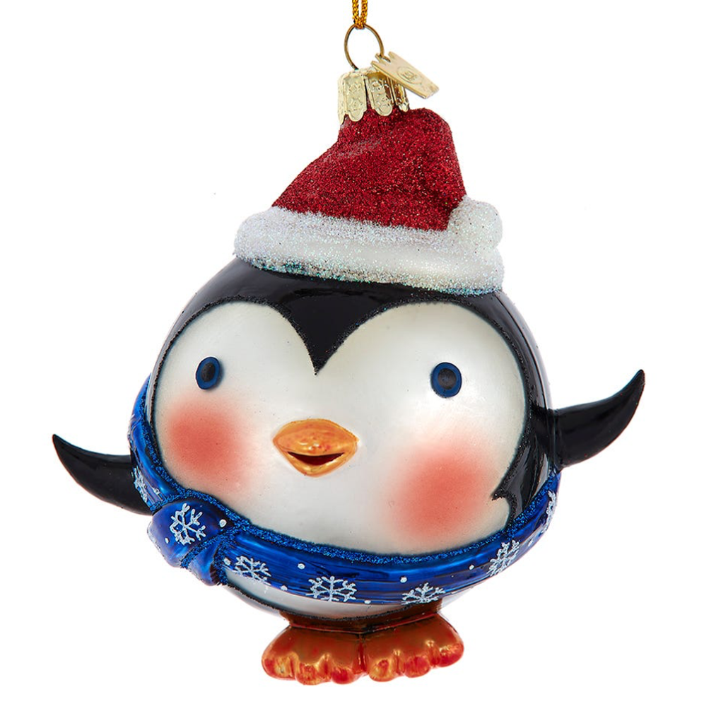 Kurt Adler kerstornament - Pinguin met kerstmuts