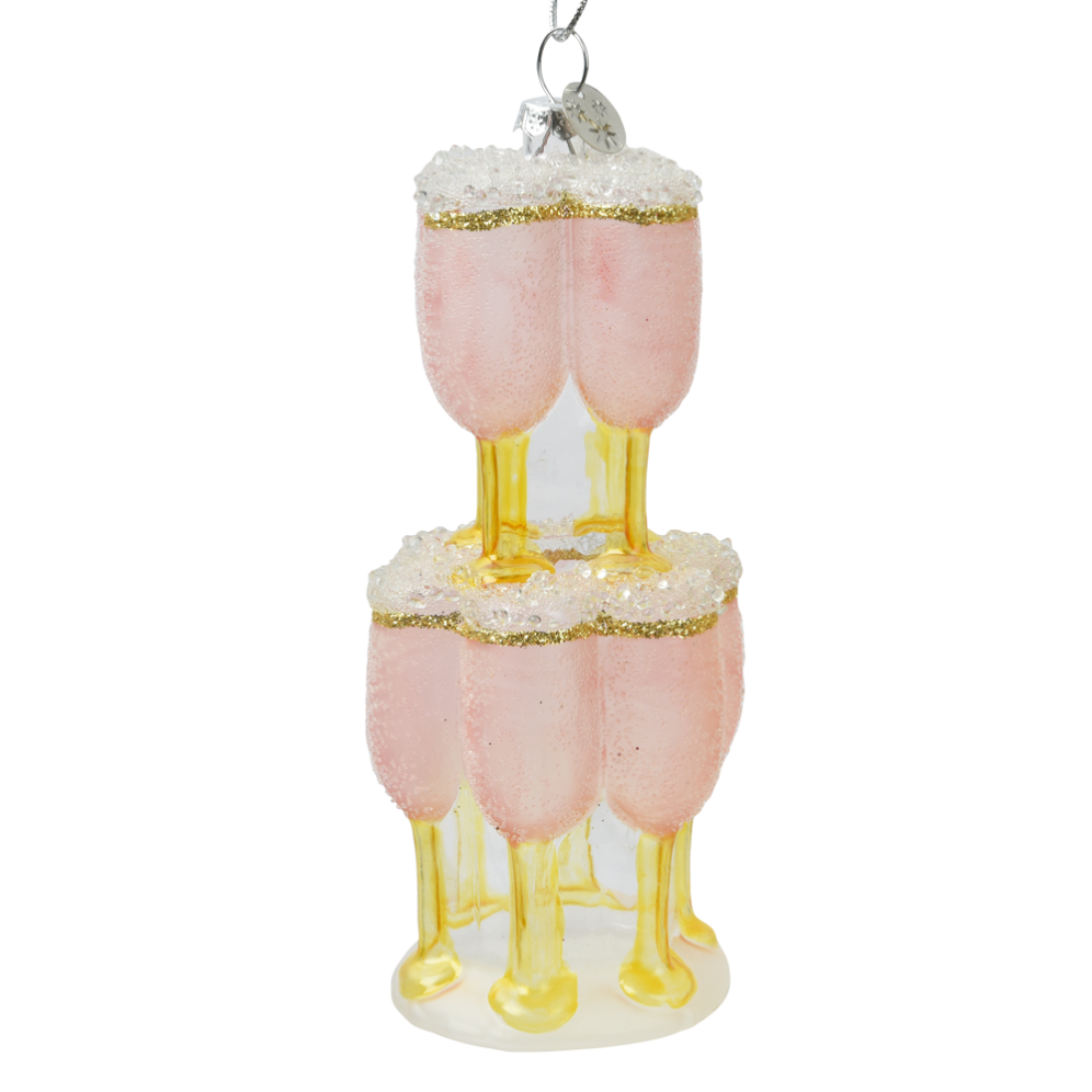 Decoris kerstornament - Champagneglazen