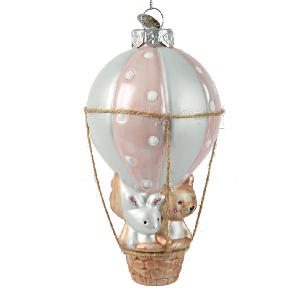 Decoris kerstornament - Luchtballon met teddybeer