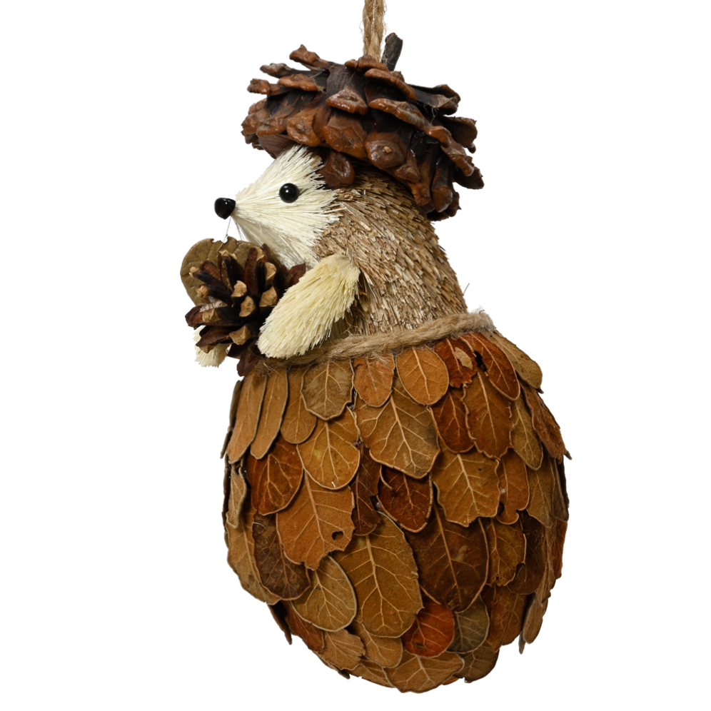 Decoris kerstornament - Egel met dennenappel