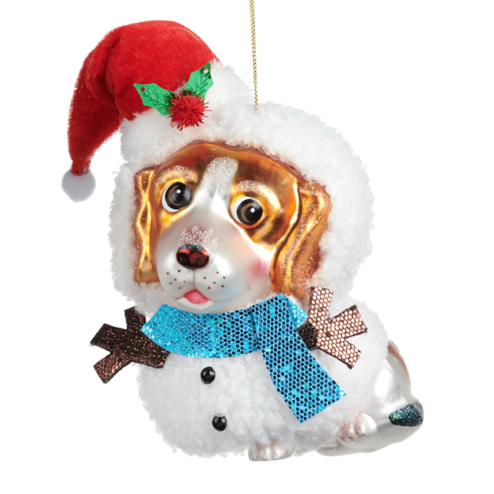 Goodwill kerstornament - Beagle als sneeuwpop