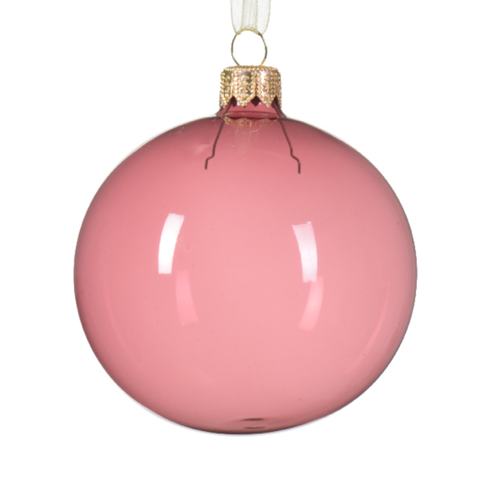 Decoris kerstbal - Roze - 8cm