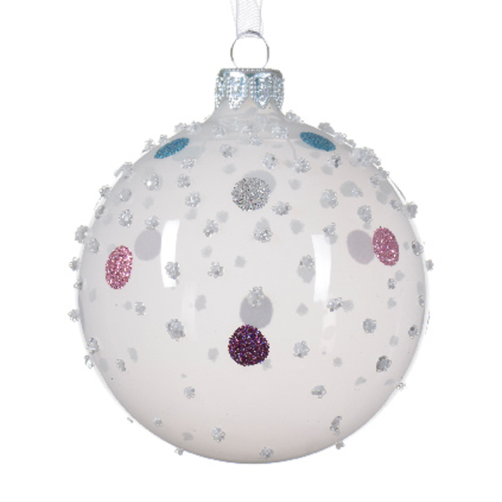 Decoris kerstbal - Met glitters - 8cm