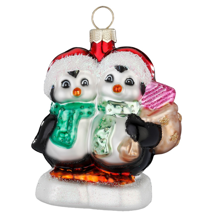 Inge Glas kerstornament - Pinguins