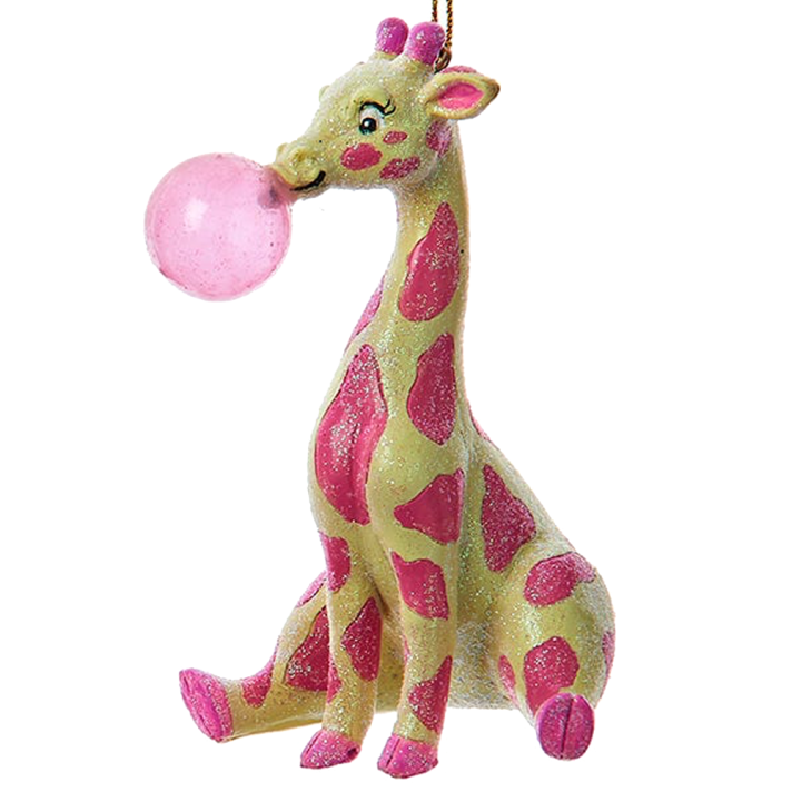 Kurt Adler kerstornament - Giraffe met kauwgombal