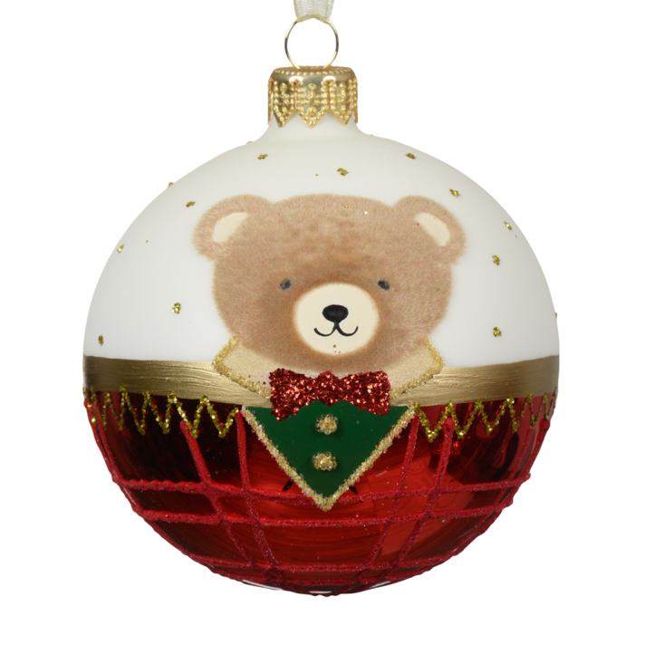 Decoris kerstbal - Met teddybeer