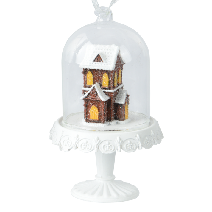 Decoris kerstornament - Taartplateau met huis