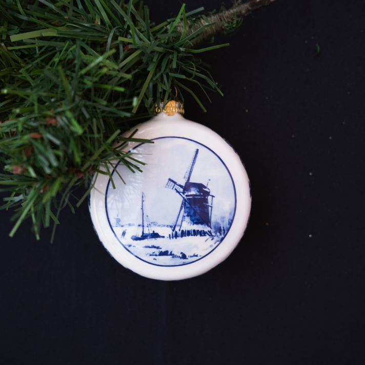 Royal Delft kerstornament - Met molen