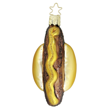 Inge Glas kerstornament - Hot dog