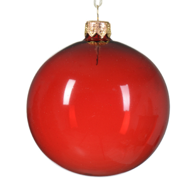 Decoris kerstbal - Wijnrood - 8cm