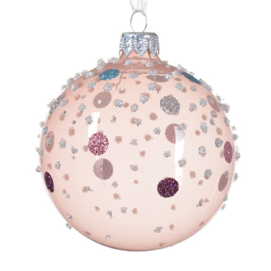 Decoris kerstbal - Met glitters - 8cm