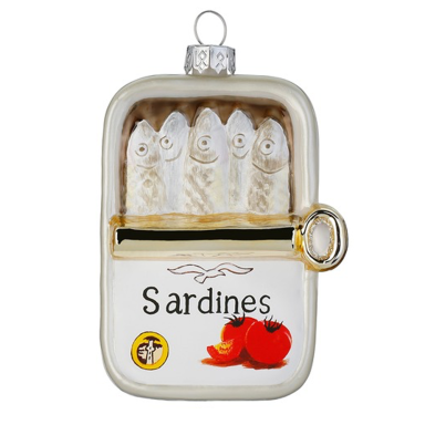 Inge Glas kerstornament - Sardines in blik