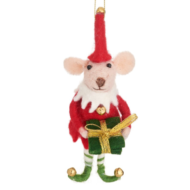 Sass & Belle kerstornament - Kerstmuis