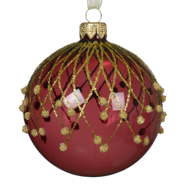 Decoris kerstbal - Met glitters - 8cm