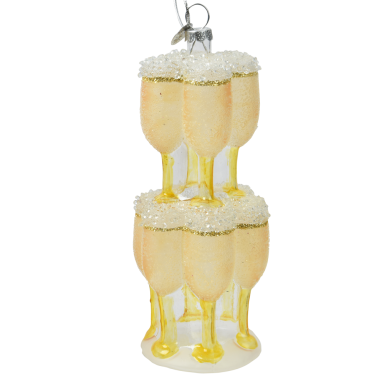 Decoris kerstornament - Champagneglazen