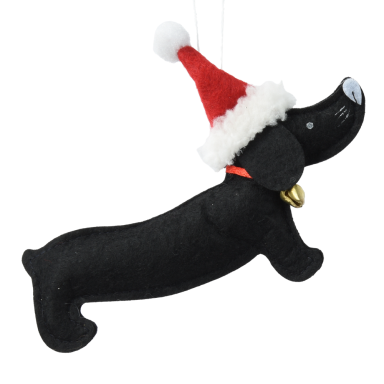 Decoris kerstornament - Hond met kerstmuts