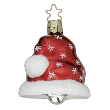 Inge Glas kerstornament - Kerstmuts - Met bel