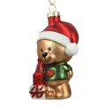 Decoris kerstornament - Teddybeer met kerstmuts